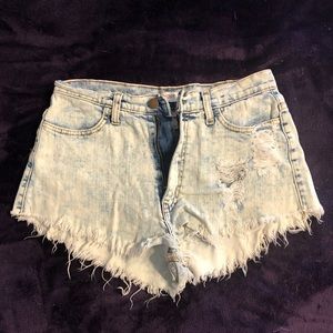 High Waisted Light Denim Shorts